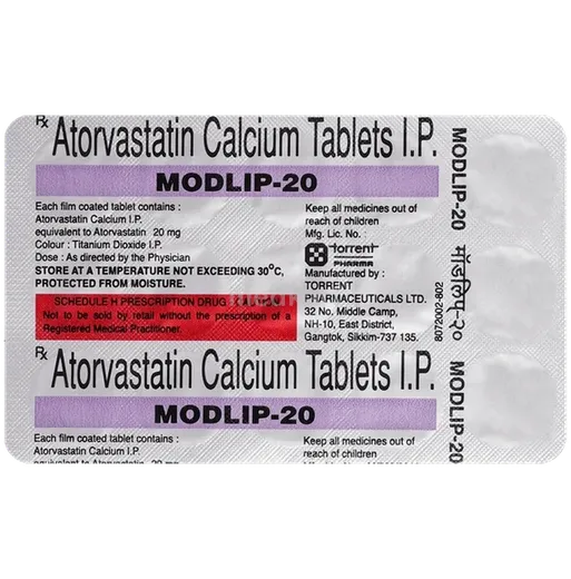 modlip 20mg tablet 15's